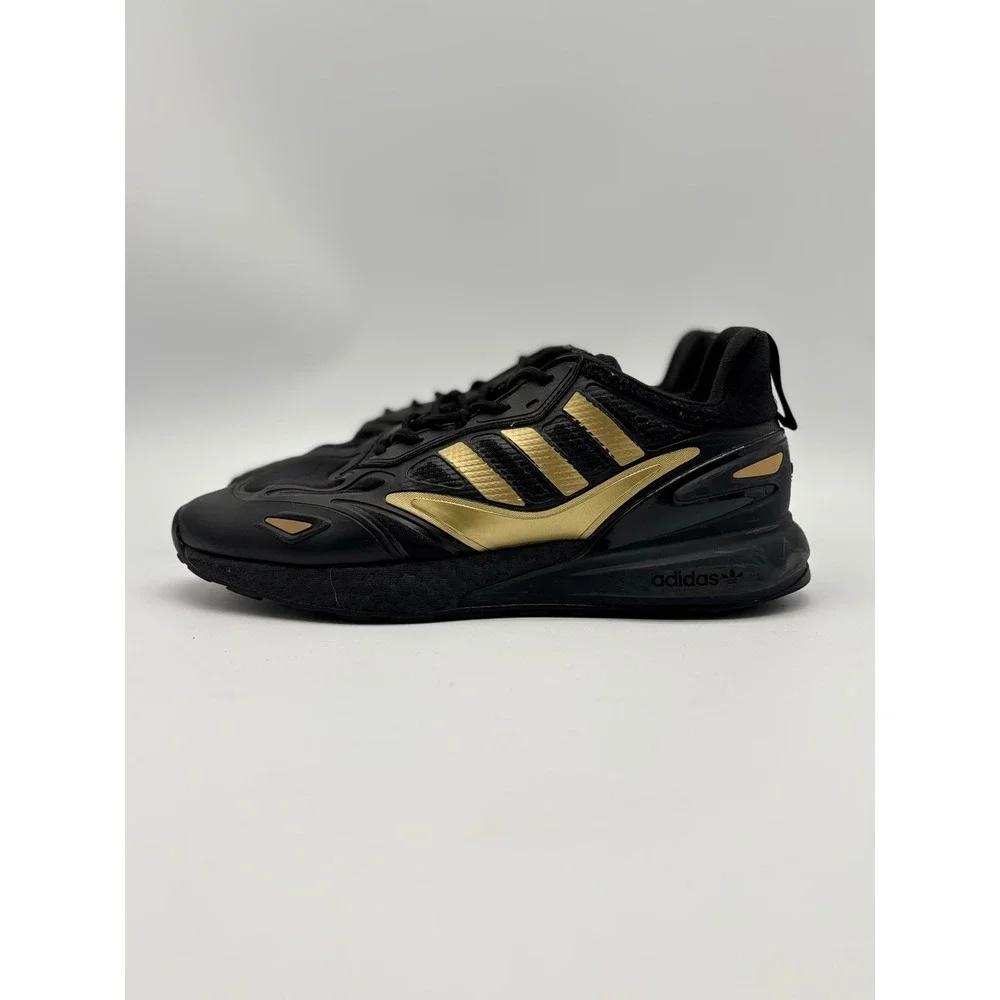 Adidas ZX 2K Boost 2.0 Black Gold Metallic Mens Running Shoes GZ7743 Size 8.5
